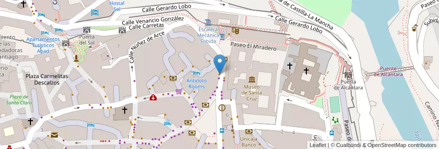 Mapa de ubicacion de Tako Away en スペイン, カスティーリャ＝ラ・マンチャ州, Toledo, Toledo, Toledo.