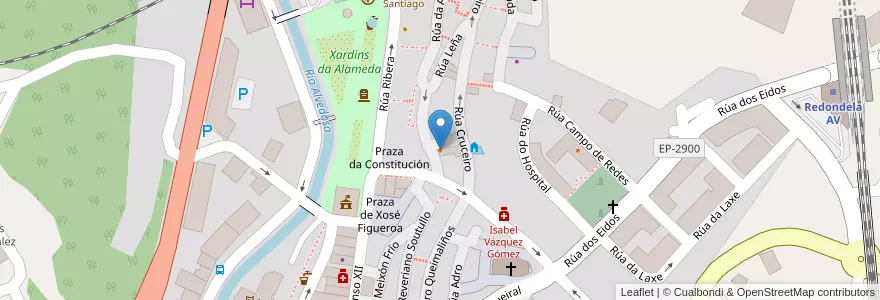 Mapa de ubicacion de Tálamo en Spanien, Galicien, Pontevedra, Vigo, Redondela.