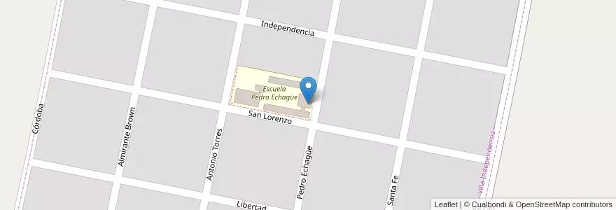 Mapa de ubicacion de Taller Carmelitas Descalzas en 아르헨티나, San Juan, 칠레, Caucete, Villa Independencia.