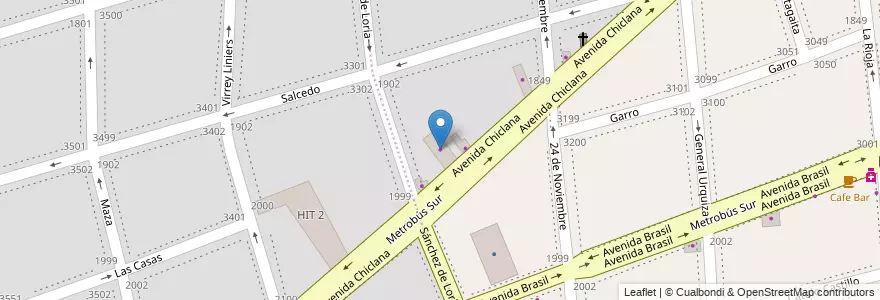Mapa de ubicacion de Taller Chiclana, Parque Patricios en Argentina, Ciudad Autónoma De Buenos Aires, Comuna 4, Buenos Aires.