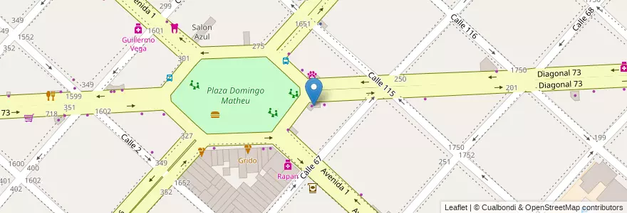 Mapa de ubicacion de Taller de Motos, Casco Urbano en Argentinië, Buenos Aires, Partido De La Plata, La Plata.