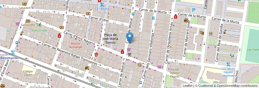 Mapa de ubicacion de Taller de Música Jove en İspanya, Comunitat Valenciana, València / Valencia, Comarca De València, València.