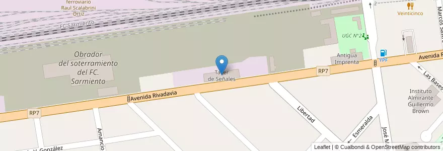 Mapa de ubicacion de Taller de Señales en Arjantin, Buenos Aires, Partido De Morón, Haedo.