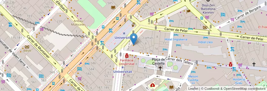 Mapa de ubicacion de Taller de tapas en Испания, Каталония, Барселона, Барселонес, Барселона.