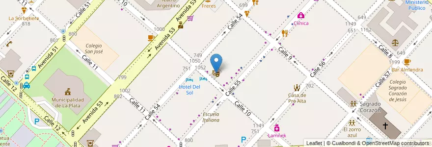Mapa de ubicacion de Taller de Teatro UNLP, Casco Urbano en 阿根廷, 布宜诺斯艾利斯省, Partido De La Plata, La Plata.