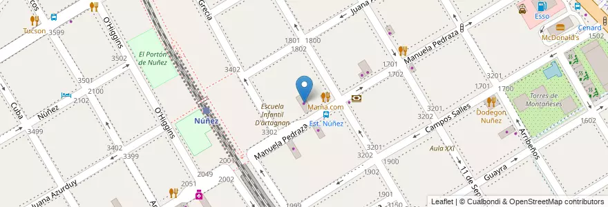 Mapa de ubicacion de Taller Fattori, Nuñez en 아르헨티나, Ciudad Autónoma De Buenos Aires, 부에노스아이레스, Comuna 13.