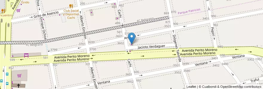 Mapa de ubicacion de Taller Integral Caira, Nueva Pompeya en アルゼンチン, Ciudad Autónoma De Buenos Aires, Comuna 4, ブエノスアイレス.
