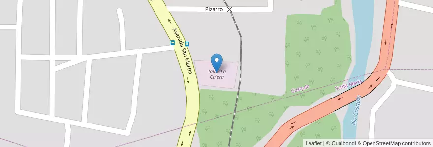 Mapa de ubicacion de Taller La Calera en アルゼンチン, コルドバ州, Departamento Punilla, Pedanía Rosario, Municipio De Cosquín, Municipio De Santa María De Punilla.