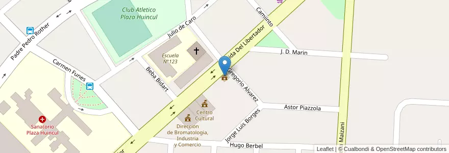 Mapa de ubicacion de Taller Laboral Lavadero Espumita en Argentina, Cile, Provincia Di Neuquén, Departamento Confluencia, Municipio De Plaza Huincul, Plaza Huincul.