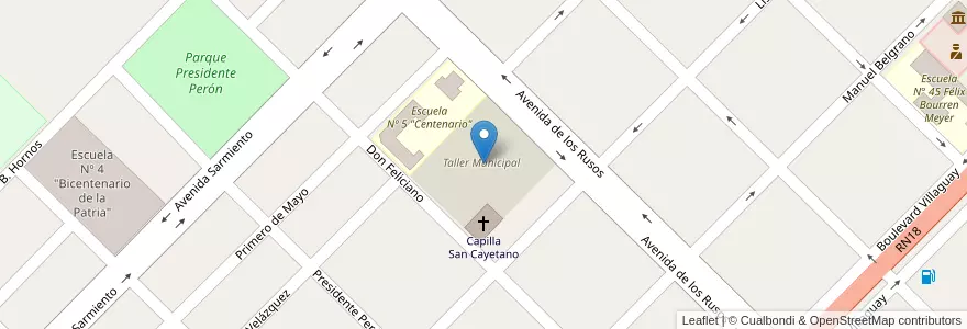 Mapa de ubicacion de Taller Municipal en آرژانتین, استان انتره ریوس, Departamento San Salvador, Distrito Arroyo Grande, San Salvador.