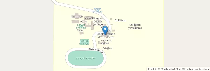 Mapa de ubicacion de Taller p/ elaboración de productos cárnicos en آرژانتین, Córdoba, Departamento Tercero Arriba, Pedanía Salto, Municipio De Almafuerte.