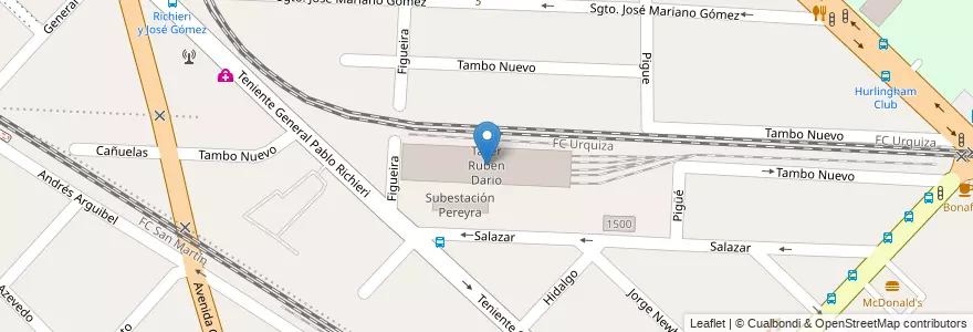 Mapa de ubicacion de Taller Ruben Dario en Аргентина, Буэнос-Айрес, Partido De Hurlingham, Hurlingham.
