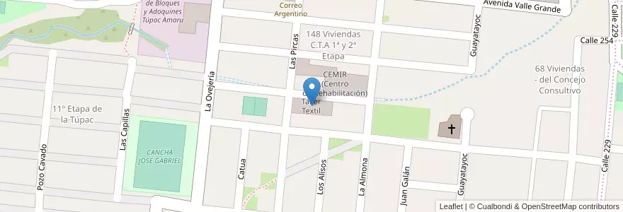 Mapa de ubicacion de Taller Textil en アルゼンチン, フフイ州, Departamento Doctor Manuel Belgrano, Municipio De San Salvador De Jujuy, Alto Comedero.