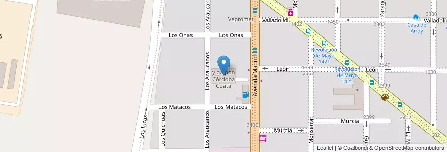 Mapa de ubicacion de Taller y galpón Córdoba Coata en 阿根廷, Córdoba, Departamento Capital, Pedanía Capital, Córdoba, Municipio De Córdoba.