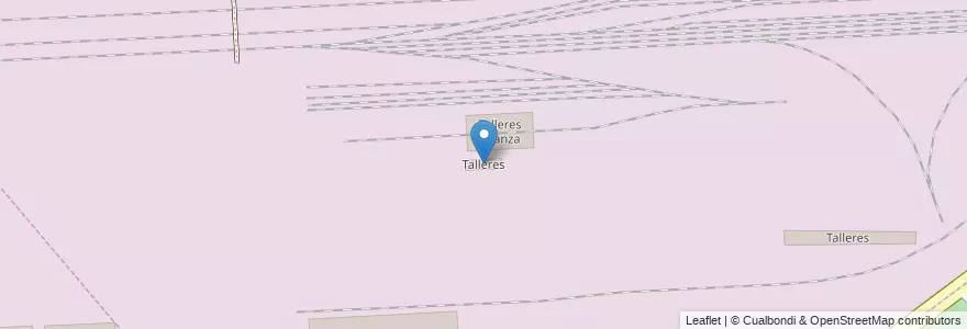 Mapa de ubicacion de Talleres en アルゼンチン, ブエノスアイレス州, Partido De Tres De Febrero, Santos Lugares.