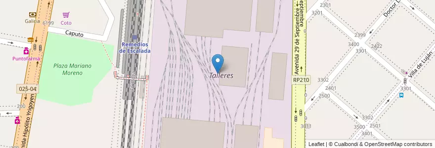 Mapa de ubicacion de Talleres en Arjantin, Buenos Aires, Partido De Lanús, Remedios De Escalada.