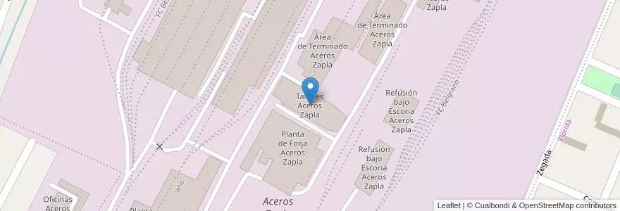 Mapa de ubicacion de Talleres Aceros Zapla en 아르헨티나, Jujuy, Departamento Palpalá, Municipio De Palpalá.