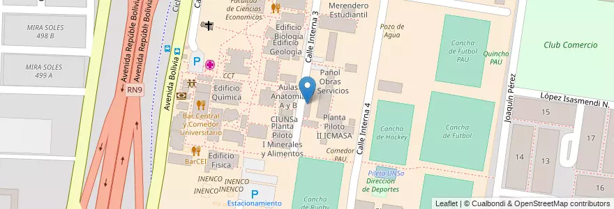 Mapa de ubicacion de Talleres de Herrería, Electricidad y Carpintería en アルゼンチン, サルタ州, Capital, Municipio De Salta, Salta.