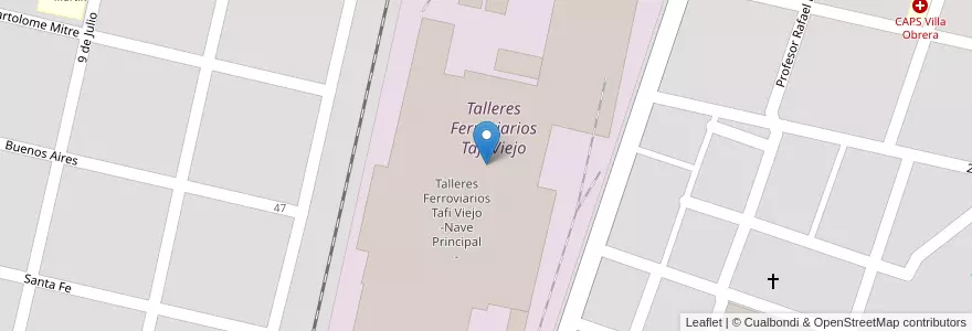 Mapa de ubicacion de Talleres Ferroviarios Tafi Viejo -Nave Principal - en Аргентина, Тукуман, Departamento Tafí Viejo, Tafí Viejo.