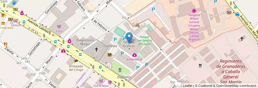 Mapa de ubicacion de Talleres Gráficos, Palermo en Argentina, Ciudad Autónoma De Buenos Aires, Buenos Aires, Comuna 14.
