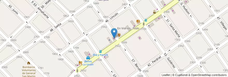 Mapa de ubicacion de Tam Sam en Argentine, Province De Buenos Aires, Partido De General San Martín.