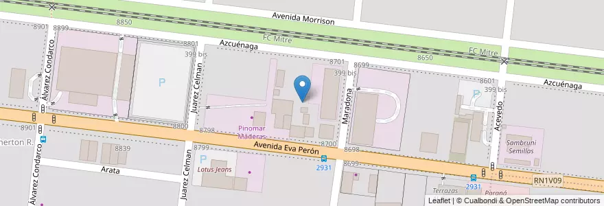 Mapa de ubicacion de Tamarindo Eventos en Argentinien, Santa Fe, Departamento Rosario, Municipio De Rosario, Rosario.