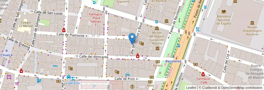 Mapa de ubicacion de TAMAYO Y BAUS, CALLE, DE,3 en إسبانيا, منطقة مدريد, منطقة مدريد, Área Metropolitana De Madrid Y Corredor Del Henares, مدريد.