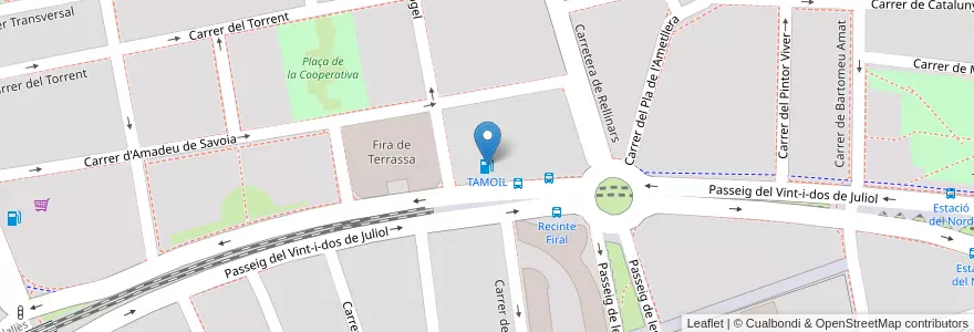 Mapa de ubicacion de TAMOIL en 西班牙, Catalunya, Barcelona, Vallès Occidental, Terrassa.
