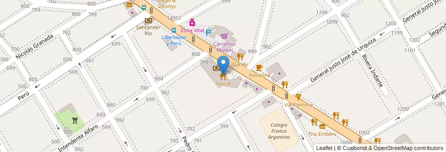 Mapa de ubicacion de Tancat en Arjantin, Buenos Aires, Partido De San Isidro, Acassuso.