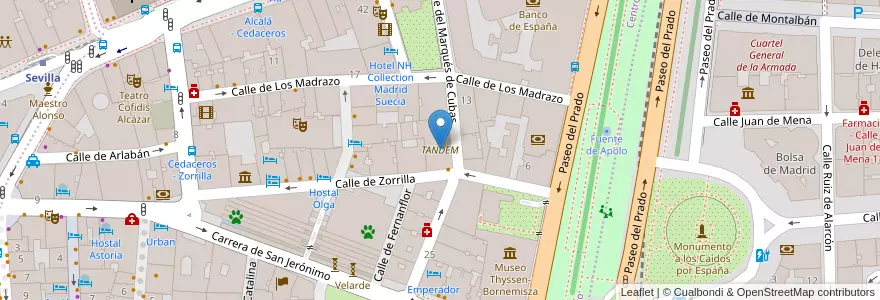 Mapa de ubicacion de TANDEM en Espanha, Comunidade De Madrid, Comunidade De Madrid, Área Metropolitana De Madrid Y Corredor Del Henares, Madrid.