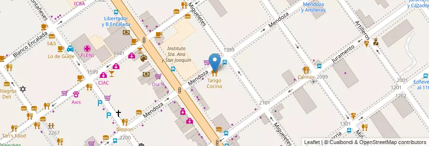 Mapa de ubicacion de Tango Cocina, Belgrano en Аргентина, Буэнос-Айрес, Буэнос-Айрес, Comuna 13.