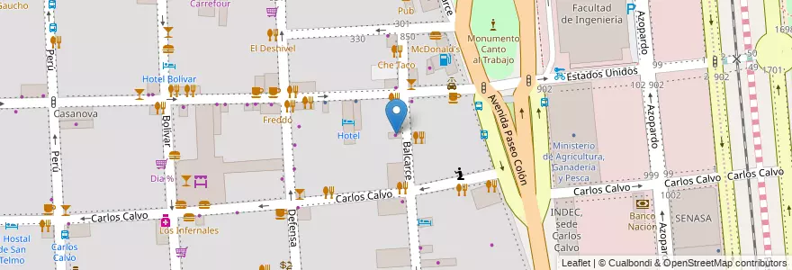 Mapa de ubicacion de Tango Mora, San Telmo en Arjantin, Ciudad Autónoma De Buenos Aires, Comuna 1, Buenos Aires.