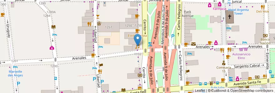Mapa de ubicacion de Tango, Retiro en Arjantin, Ciudad Autónoma De Buenos Aires, Comuna 1, Buenos Aires.