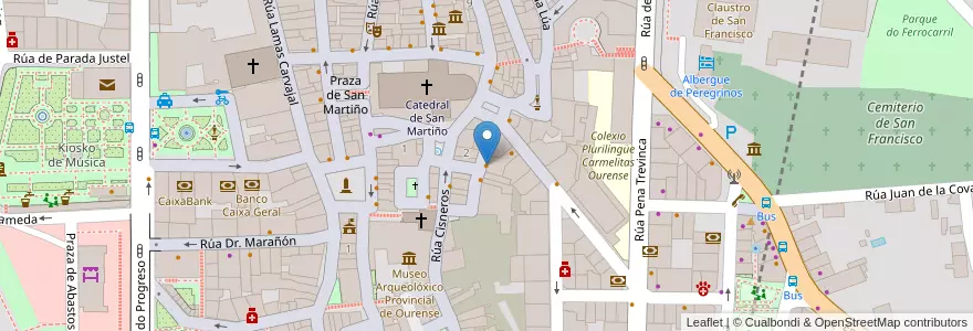 Mapa de ubicacion de Tapas Mery's bar en İspanya, Galicia / Galiza, Ourense, Ourense, Ourense.