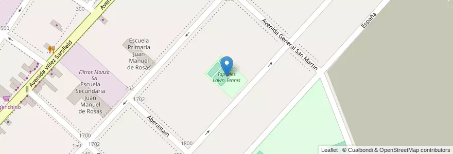 Mapa de ubicacion de Tapiales Lawn Tennis en Argentinië, Buenos Aires, Partido De La Matanza, Villa Madero.