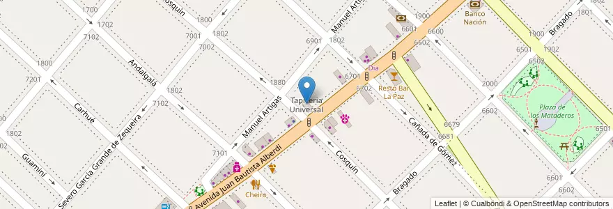 Mapa de ubicacion de Tapiceria Universal, Mataderos en آرژانتین, Ciudad Autónoma De Buenos Aires, Comuna 9, Buenos Aires.