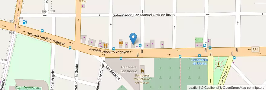 Mapa de ubicacion de Tapizados Antonio en アルゼンチン, ブエノスアイレス州, Partido De Morón.