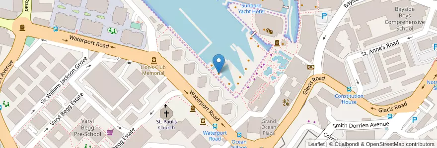 Mapa de ubicacion de Taps Bar & Restaurant en اسپانیا, جبل طارق, Gibraltar.
