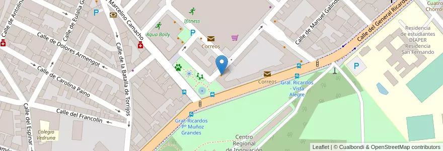 Mapa de ubicacion de T.A.P.T.C. en Spagna, Comunidad De Madrid, Comunidad De Madrid, Área Metropolitana De Madrid Y Corredor Del Henares, Madrid.