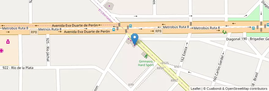Mapa de ubicacion de Taranto Repuestos Fiat Peugeot en 阿根廷, 布宜诺斯艾利斯省, Partido De General San Martín.