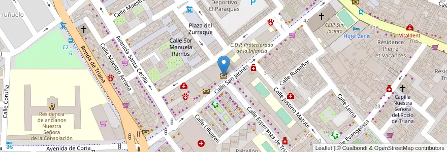 Mapa de ubicacion de Targobank en Spain, Andalusia, Sevilla, Seville.