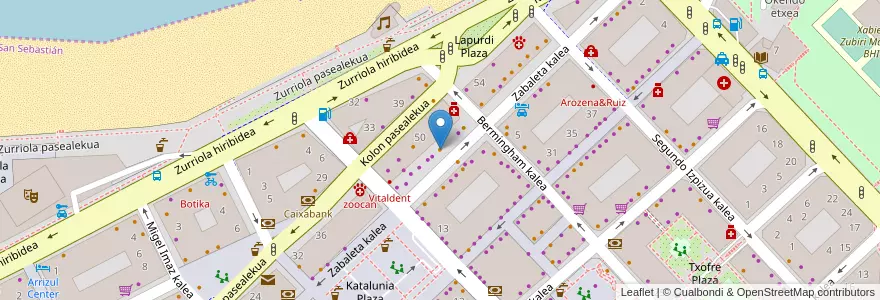 Mapa de ubicacion de Tarisko en スペイン, バスク州, Gipuzkoa, Donostialdea, Donostia/San Sebastián.