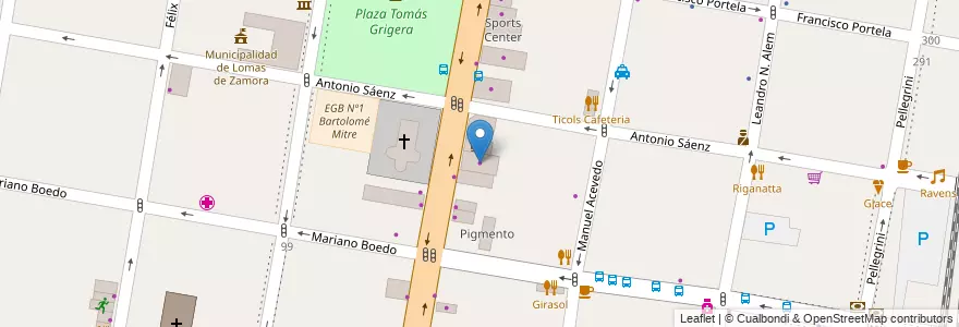 Mapa de ubicacion de Tarjeta Naranja en Arjantin, Buenos Aires, Partido De Lomas De Zamora, Lomas De Zamora.