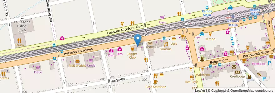 Mapa de ubicacion de Tarjeta Naranja en 阿根廷, 布宜诺斯艾利斯省, Partido De La Matanza, Ramos Mejía.