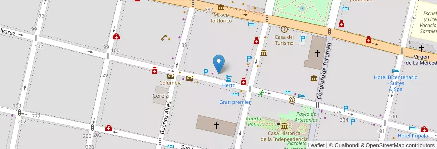Mapa de ubicacion de Tarjeta Naranja en Argentina, Tucumán, San Miguel De Tucumán, Departamento Capital, San Miguel De Tucumán.