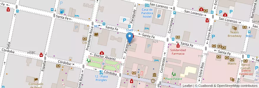 Mapa de ubicacion de Tarso en الأرجنتين, سانتا في, Departamento Rosario, Municipio De Rosario, روساريو.