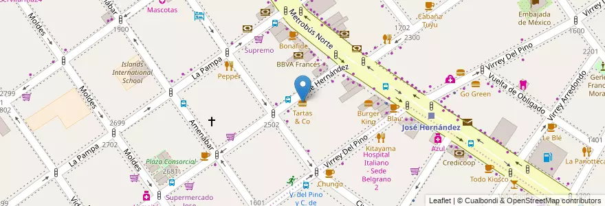 Mapa de ubicacion de Tartas & Co, Belgrano en Аргентина, Буэнос-Айрес, Буэнос-Айрес, Comuna 13.
