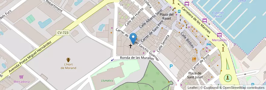 Mapa de ubicacion de Tasca 'El Gallego' en スペイン, バレンシア州, Alacant / Alicante, La Marina Alta, Dénia.