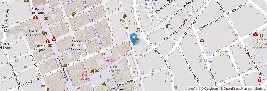 Mapa de ubicacion de Tastets en Espagne, Catalogne, Barcelone, Garraf, Vilanova I La Geltrú.