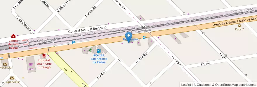 Mapa de ubicacion de Tatetí en Argentinië, Buenos Aires, San Antonio De Padua.
